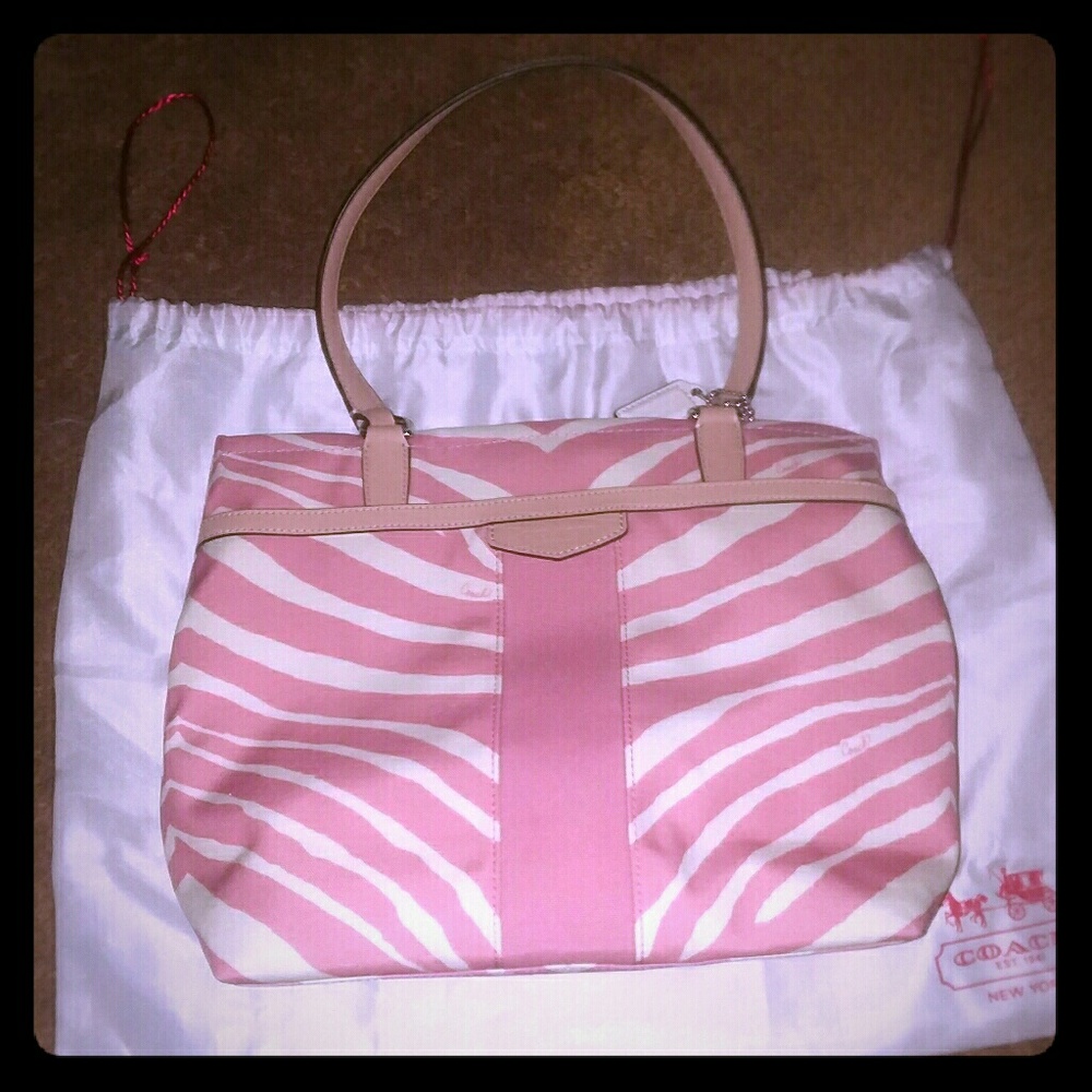 PINK &CREAM Auth Coach Tote HTF