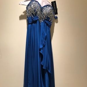 Sherri Hill Floor Length Royal Blue Prom Dress (4)