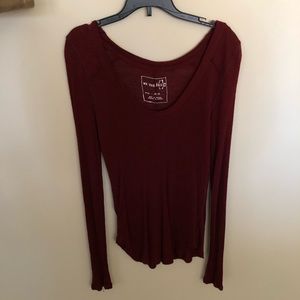 Maroon Free People Long Sleeve Shirt (SOLD)