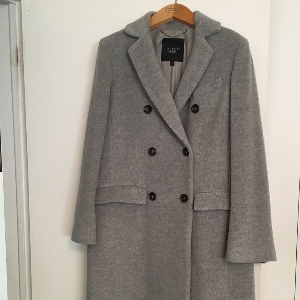 New Talbots gray and cashmere dress coat.