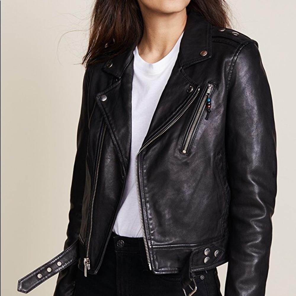Classic black leather jacket