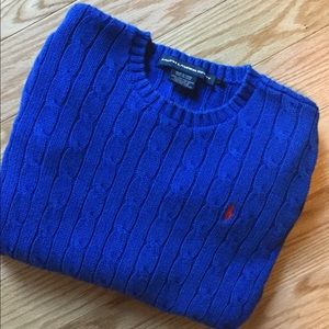 Blue Cable Knit Sweater