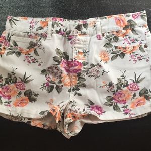 Forever 21 Floral Cute Denim Shorts