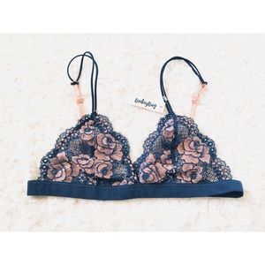Bootaybag Blue and Pink Lace Bralette