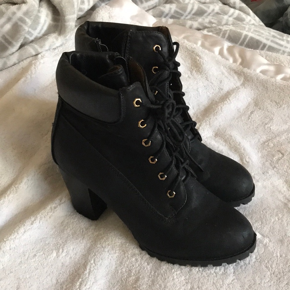 High Heeled Gold accent boots reserved