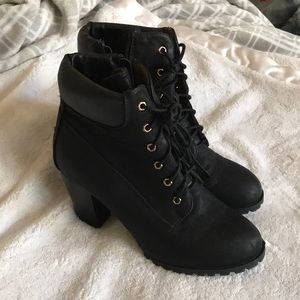 High Heeled Gold accent boots reserved