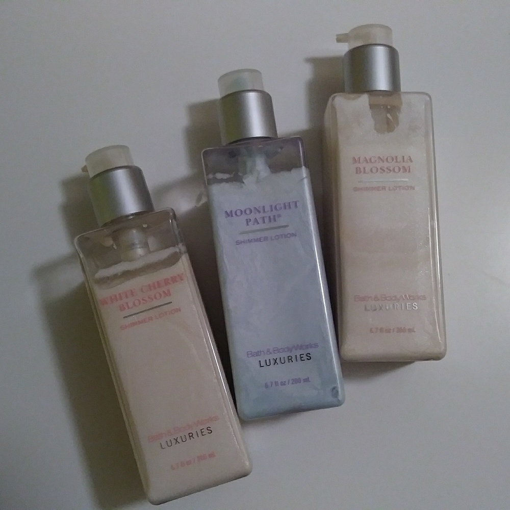 Set of 3 lightly used Rare B&BW Shimmer lotions