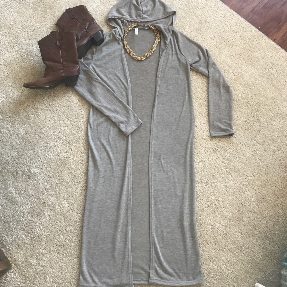 Cute Grey Duster w/ hood