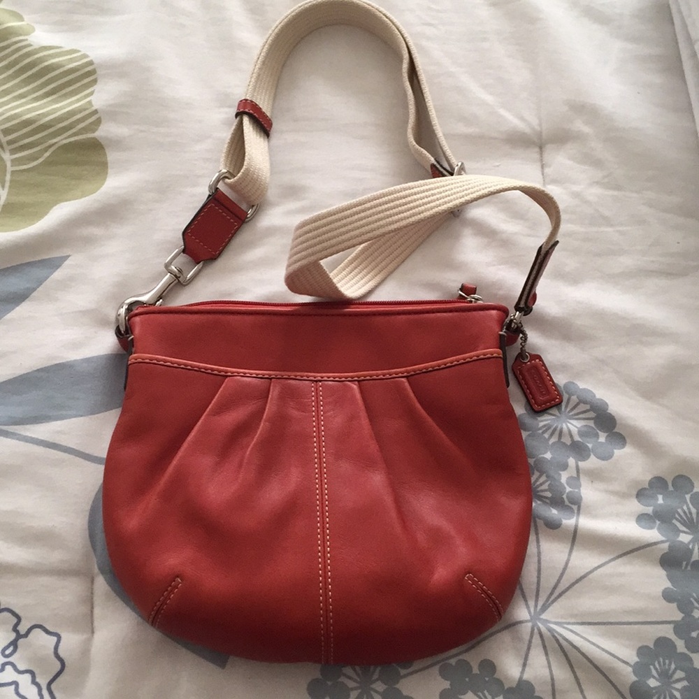 Coach Orange Leather Swing pack