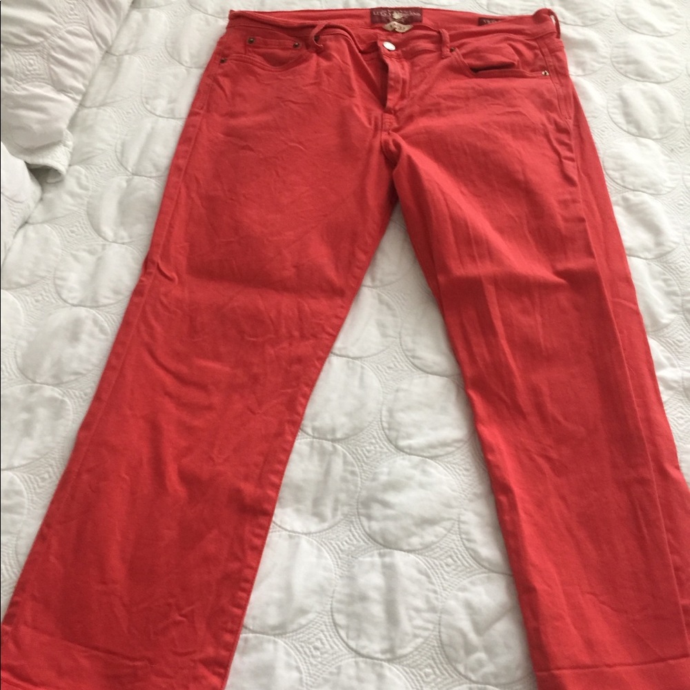 Lucky Brand red denim capris size 14/32