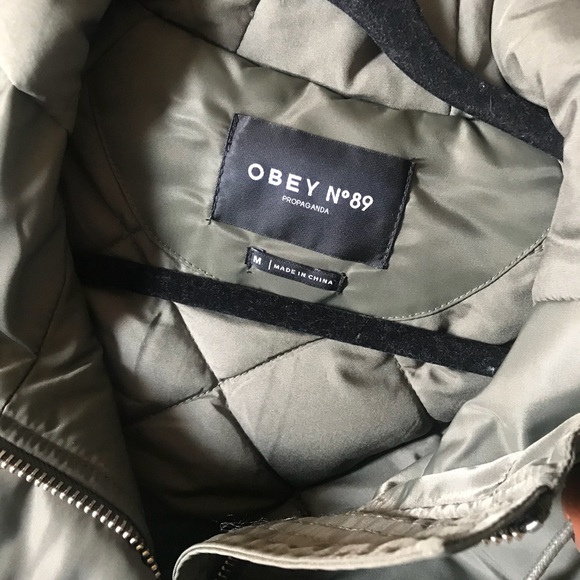 OBEY Green Hooded Parka Jacket | Women’s Medium - Picture 6 of 7