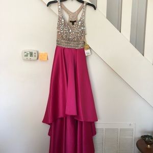 Prom Dress High Low Pink