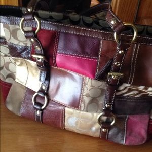 Classic patch work coach purse