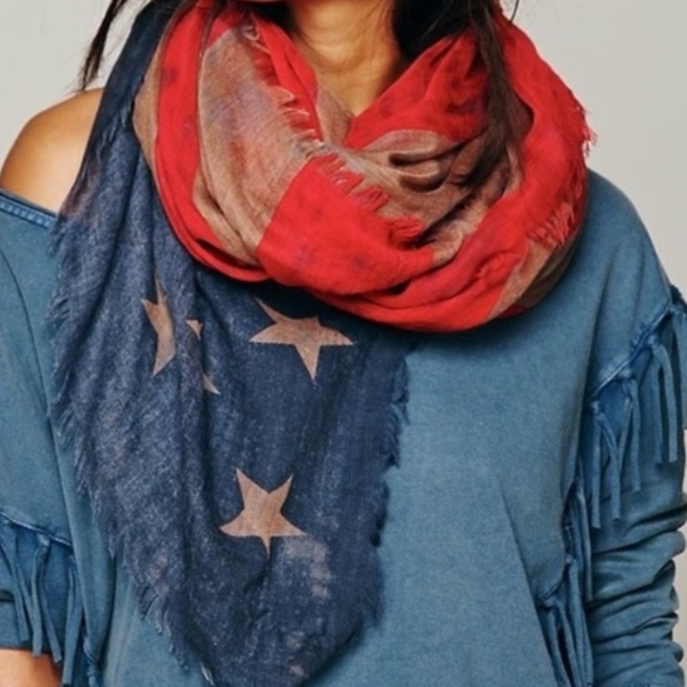 Free People over sized flag scarf