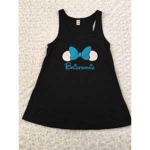 Minnie Mouse Bridesmaid Black Racerback Tank top