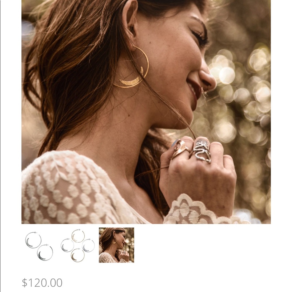 Crescent Moon Hoop Earrings