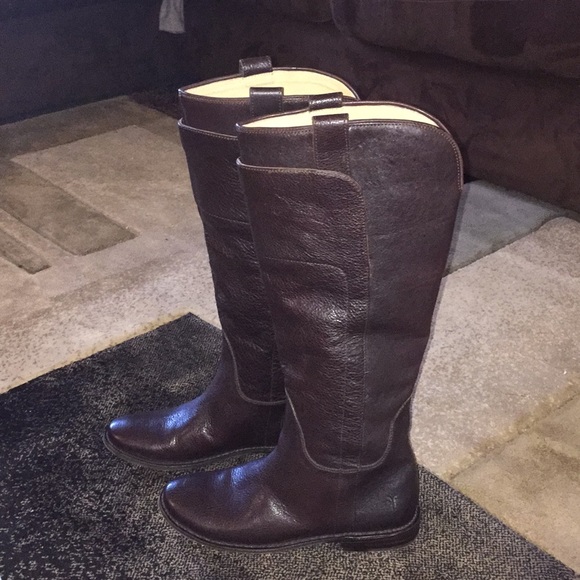 Dark brown tall  frye boots - Picture 1 of 5