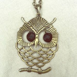 Gold owl necklace