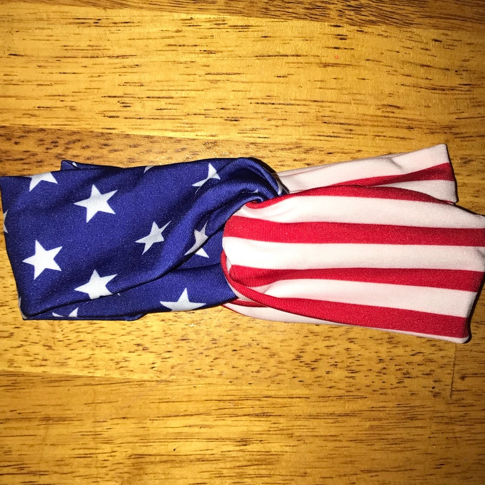 Red White Blue Headband USA Stars Flag NEW - Picture 3 of 4