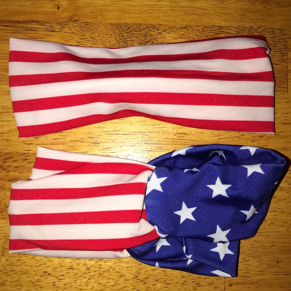 Red White Blue Headband USA Stars Flag NEW - Picture 4 of 4