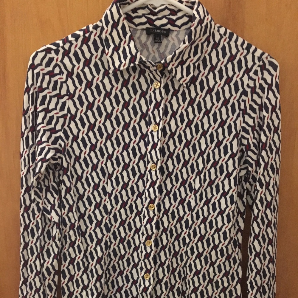 Talbots Patterned Button Down