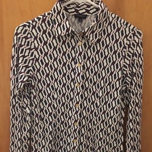 Talbots Patterned Button Down