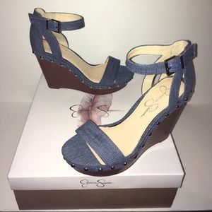 Jessica Simpson Denim Platform Size 6.5 Wedges