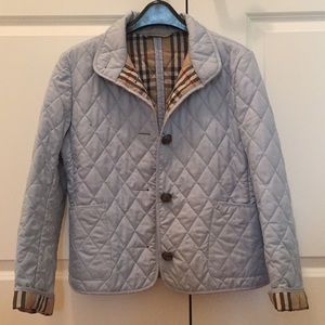 Authentic Burberry Classic Quilted Blue Jacket