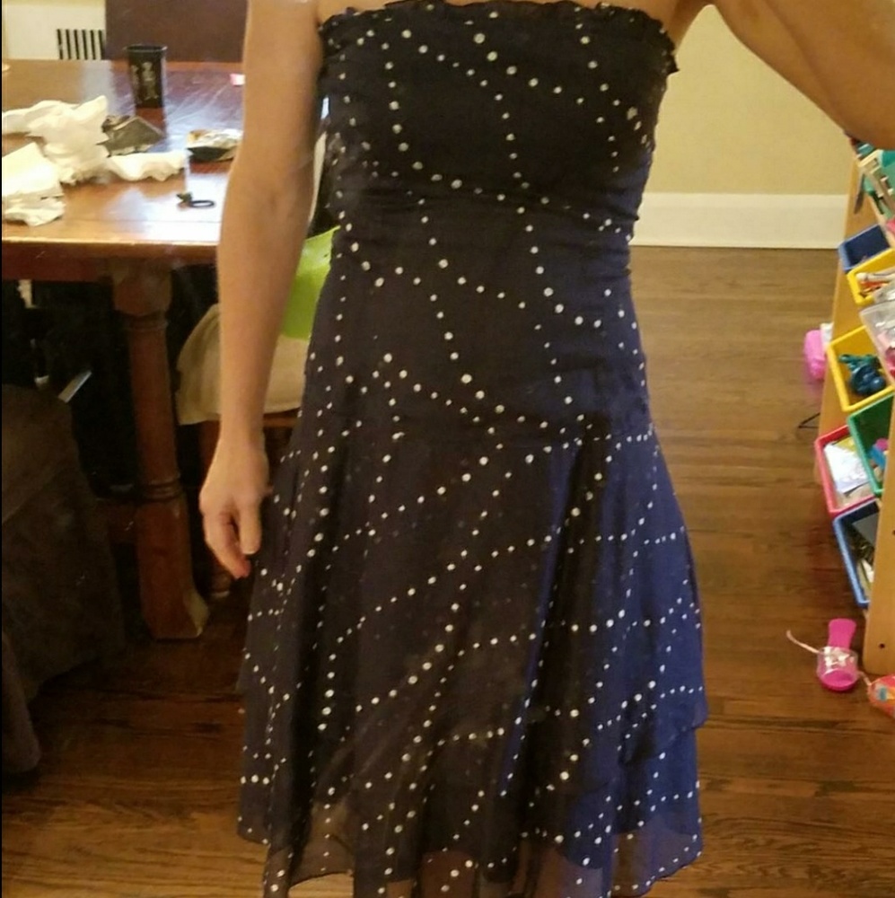 Anthropologie strapless linen dress