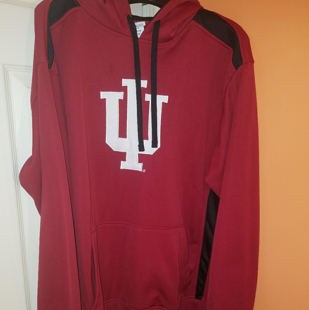 Red IU hoodie with black detail