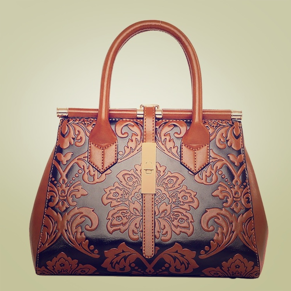 Brown and black printed Handbag 👜