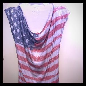 Summer INC top Sequences American flag /M
