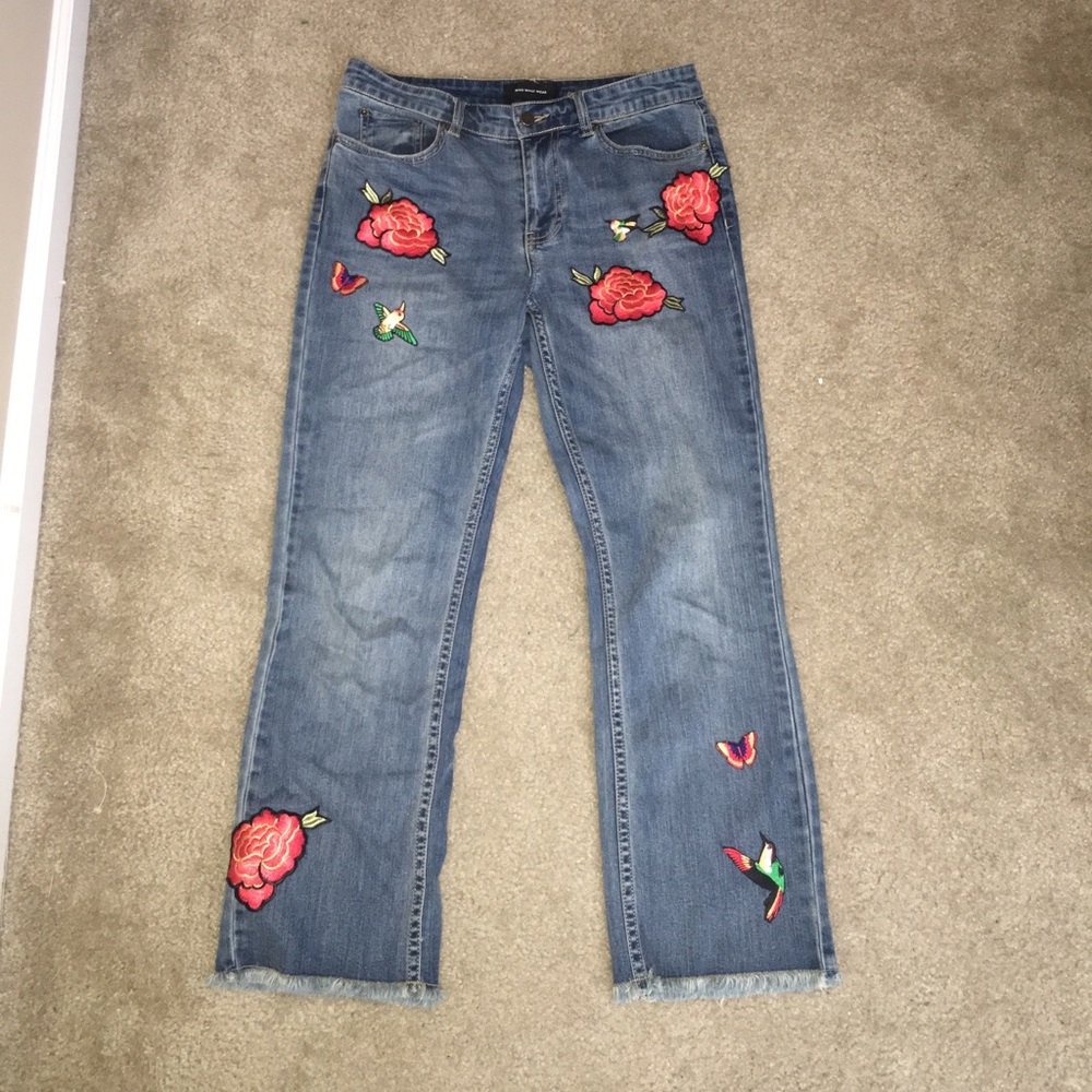Who What Wear Patchwork Flare Jeans