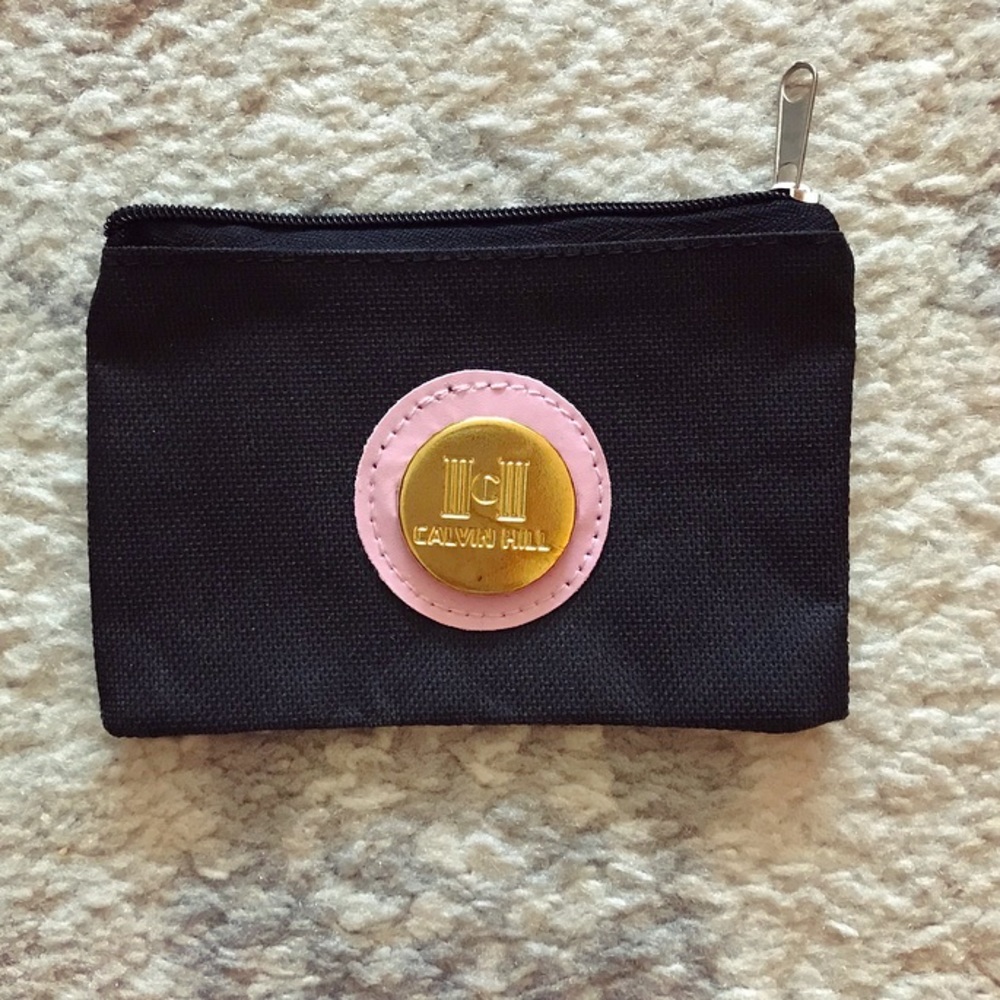 Black & pink canvas Calvin Hill coin purse