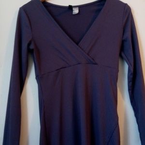 Dress with a V cut and small slit on bottom