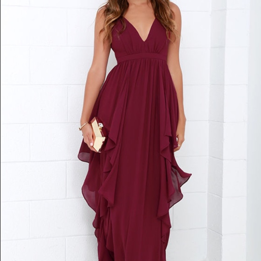 Burgundy formal maxi dress