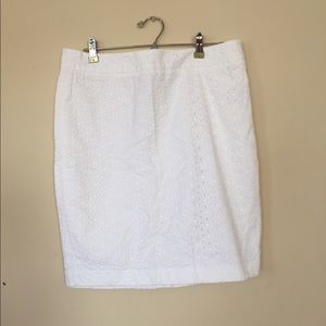 Eyelet Pencil Skirt