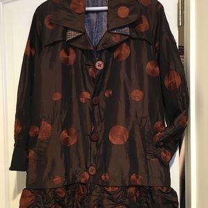 Reversible print all weather coat