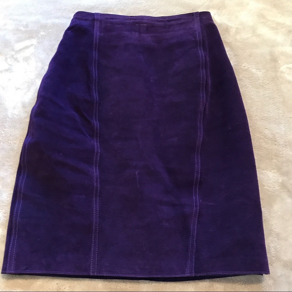 Purple suede skirt