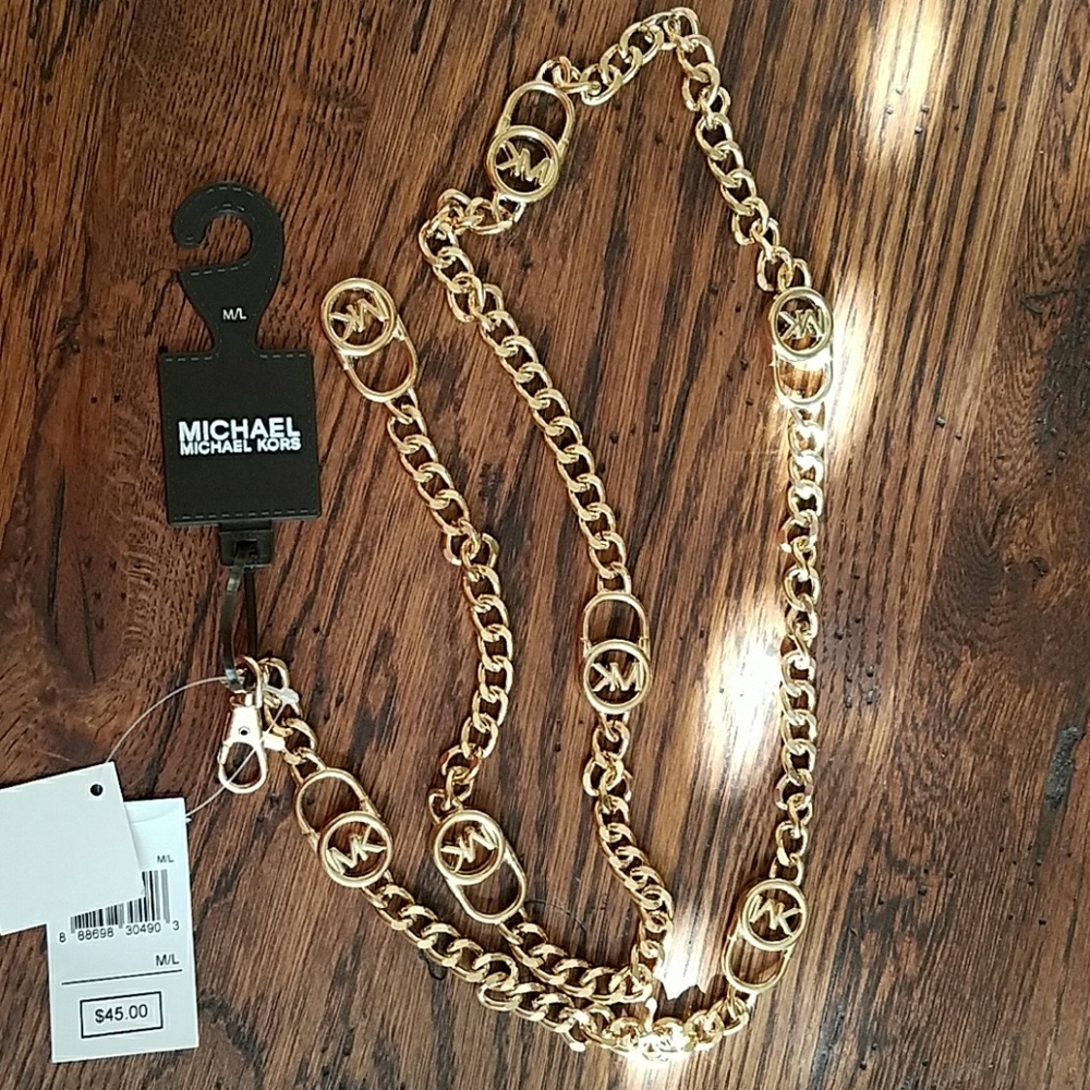 Michael Kors gold tone chain belt