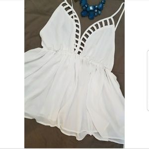 NWOT White Spaghetti Strap Blouse