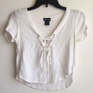 White laced crop top