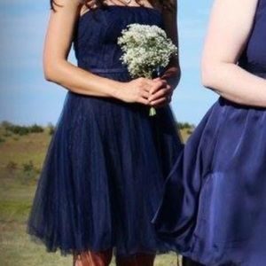 Vera Wang Lace over Tulle Navy dress