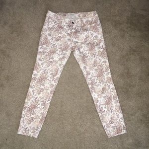 Ivory Paisley print skinny jeans
