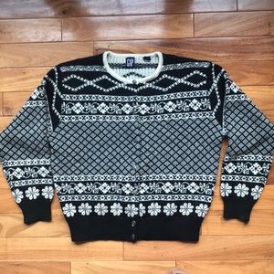 Gap vintage wool cardigan ski sweater