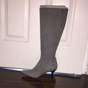Cole Haan Grey Suede Boots 3 inch heels.