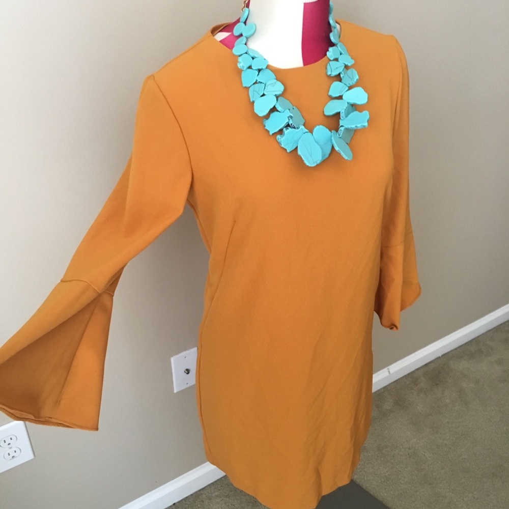 Gold/Marigold Yellow Bell Sleeve boho dress