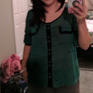Cute green and black flowy shirt