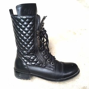 Chanel Quilted Leather Combat Boots