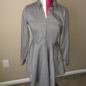 Express Herringbone Button Dress